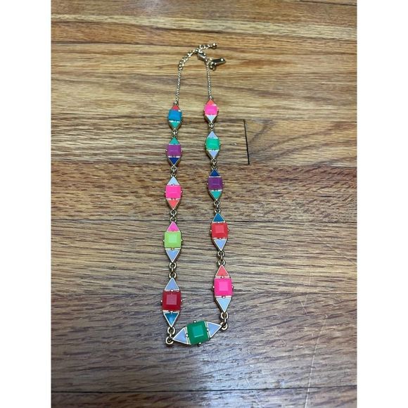 Kate Spade multi-color square & triangle necklace - Picture 3 of 6